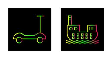 scootie en lading schip icoon vector