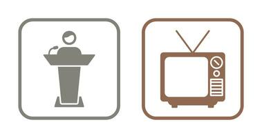 gekozen kandidaat en televisie icoon vector