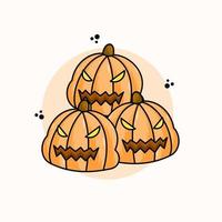 pompoenillustratie voor Halloween-viering vector