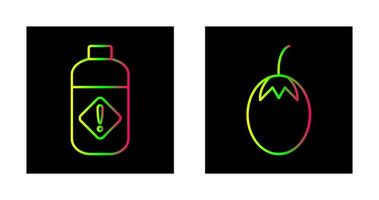 groente fabriek en pesticide icoon vector