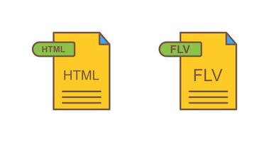 html en flv icoon vector