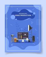 videoproductieconcept voor sjabloon van banners, flyer, vector