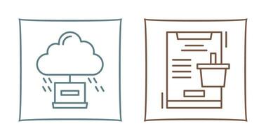wolk berekenen en online boodschappen doen icoon vector
