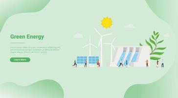 hernieuwbare energie of groene energie voor websitesjabloon vector