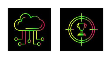 wolk berekenen en doelwit icoon vector