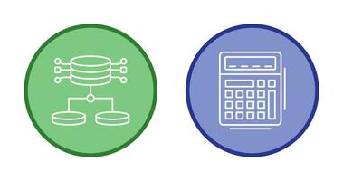 gestructureerd gegevens en rekenmachine icoon vector