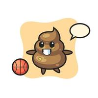 illustratie van kak cartoon speelt basketbal vector