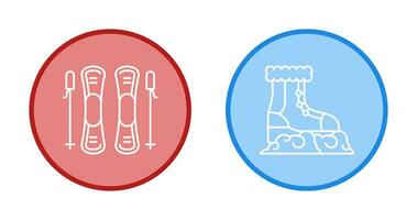 vaardigheden en sneeuw laarzen icoon vector