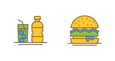 mineraal water en Hamburger icoon vector