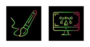 verf borstel en bureaublad icoon vector
