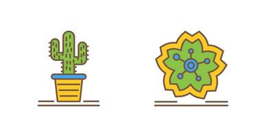 cactus en kers bloesem icoon vector