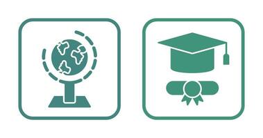 aardrijkskunde en diploma uitreiking icoon vector