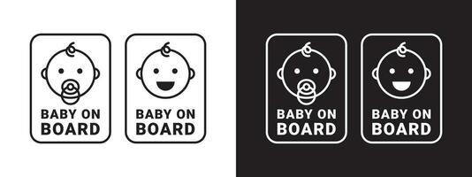 baby Aan bord kenteken. baby Aan bord teken icoon. kind veiligheid sticker waarschuwing embleem. vector schaalbaar grafiek