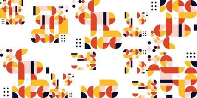 abstract geometrisch muurschildering kleurrijk naadloos patroon in bauhaus-stijl vector