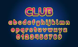 club lettertype alfabet vector