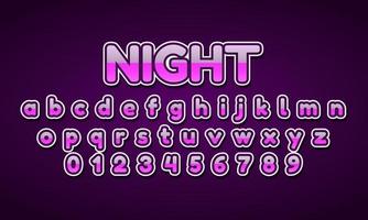 nacht lettertype alfabet vector