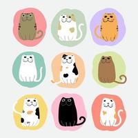 schattige katten cartoon set vector