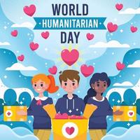 vrijwilligers wereld humanitaire dag vector