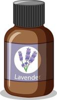 lavendel etherische olie fles geïsoleerd vector