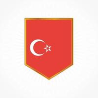 turkije vlag vector met schild frame