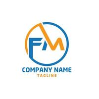 fm typografie logo ontwerp vector