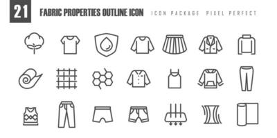 kleding stof eigendommen schets icoon pixel perfect set. vector icoon verwant van kleding stof eigendommen. vector icoon