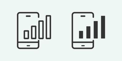 vector illustratie van mobiel diagram icoon Aan grijs achtergrond