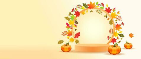 herfst creatief decoratie sjabloon met leeg achtergrond. blanco concept. groet kaart of uitnodiging sjabloon vector
