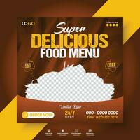 snel voedsel menu en restaurant bedrijf afzet sociaal media banier ontwerp sjabloon. vector