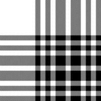 plaid controleren patroon in zwart en wit. naadloos kleding stof textuur. Schotse ruit textiel afdrukken. vector