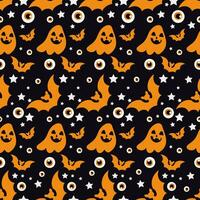 halloween naadloos patroon met vlak kleur concept vector