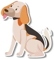 een stickersjabloon van een stripfiguur voor een hond vector