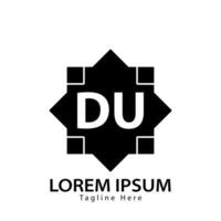 brief du logo. d u. du logo ontwerp vector illustratie voor creatief bedrijf, bedrijf, industrie. pro vector