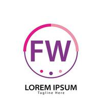 brief fw logo. f w. fw logo ontwerp vector illustratie voor creatief bedrijf, bedrijf, industrie. pro vector