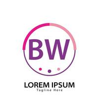 brief bw logo. b w. bw logo ontwerp vector illustratie voor creatief bedrijf, bedrijf, industrie