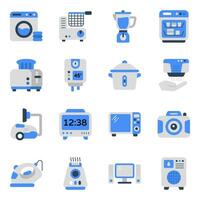pak van huishoudelijke apparaten vlak pictogrammen vector