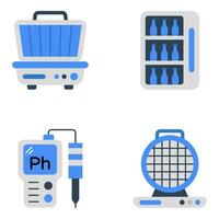 pak van technologie en huishoudelijke apparaten vlak pictogrammen vector