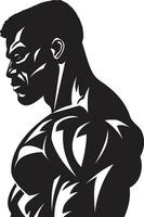 eeuwig kracht monochromatisch spier kunst stil sterkte stoutmoedig bodybuilder ontwerp vector