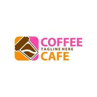 etiket koffie kop icoon plein symbool logo desain vector