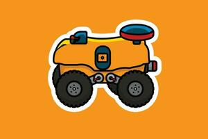 slim landbouw robot auto sticker vector illustratie. boerderij vervoer voorwerpen icoon concept. robots in landbouw, landbouw robot, robot kas sticker ontwerp logo.