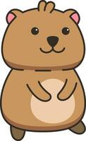 schattig tekenfilm quokka. vector illustratie geïsoleerd Aan wit achtergrond.