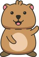 schattig quokka geïsoleerd Aan een wit achtergrond. vector illustratie.