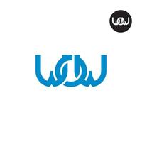 brief Wauw monogram logo ontwerp vector