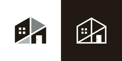 logo ontwerp in de vorm van een huis in een abstract stijl. vector