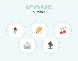 zomer vlak icoon pak 5 icoon ontwerp. BES. ijs room. strand. ijs. zomer vector