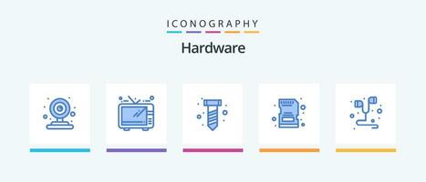 hardware blauw 5 icoon pak inclusief . smartphone. schroef. muziek. hand- vrij. creatief pictogrammen ontwerp vector