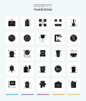creatief voedsel drankjes 25 glyph solide zwart icoon pak zo net zo voedsel. Koken. maaltijd. apparaat. voedsel en restaurant vector
