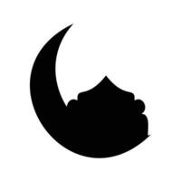 halve maan maan icoon Aan wit achtergrond. halve maan maan Ramadan kareem silhouet stijl icoon vector illustratie ontwerp. religie element ontwerp