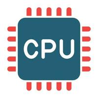 CPU vector glyph twee kleur icoon voor persoonlijk en reclame gebruiken.