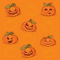 halloween pompoen patroon achtergrond vector illustratie